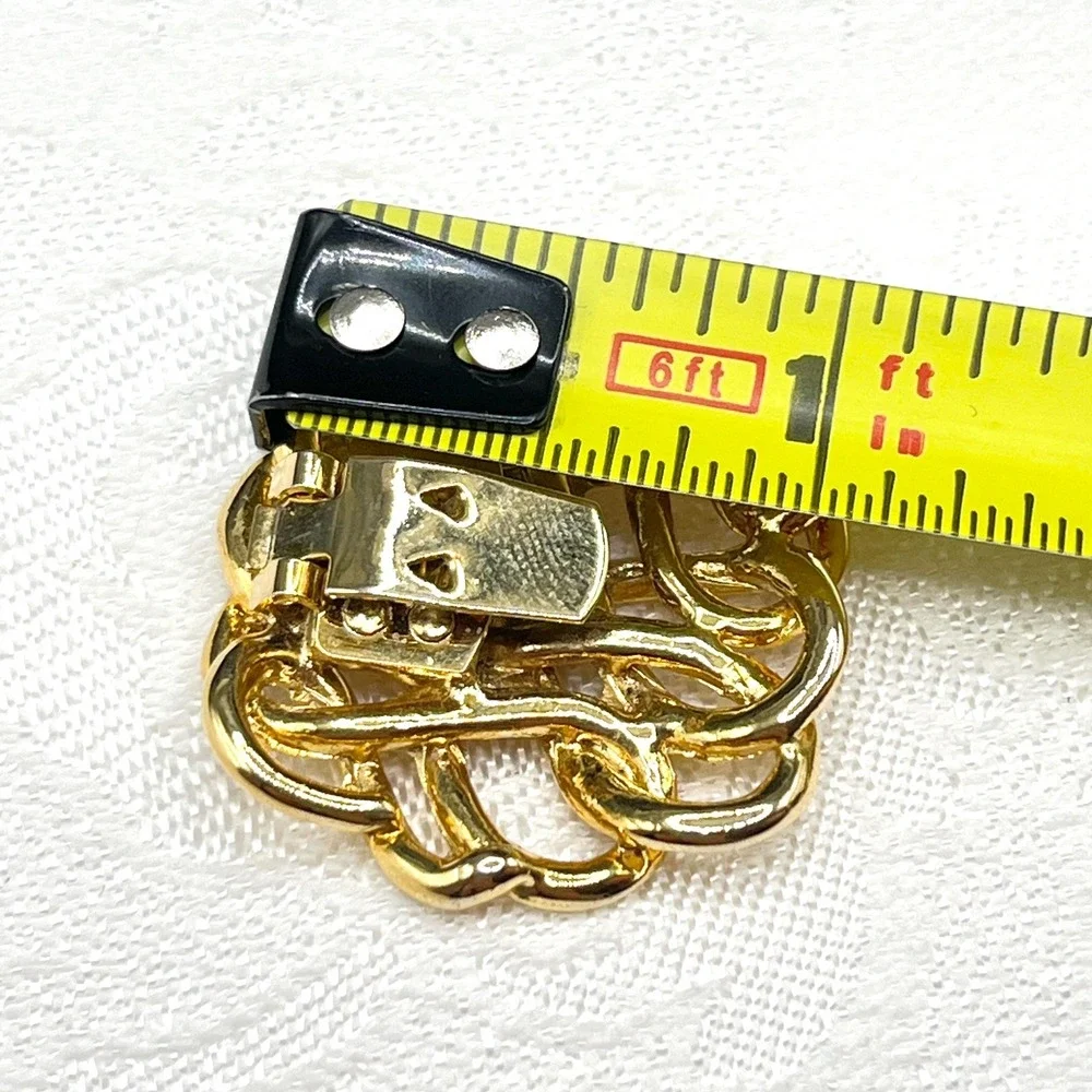 Vintage Gold Tone Coil Swirl Twist Knot Shoe Clips | Comes w/ Gift Box